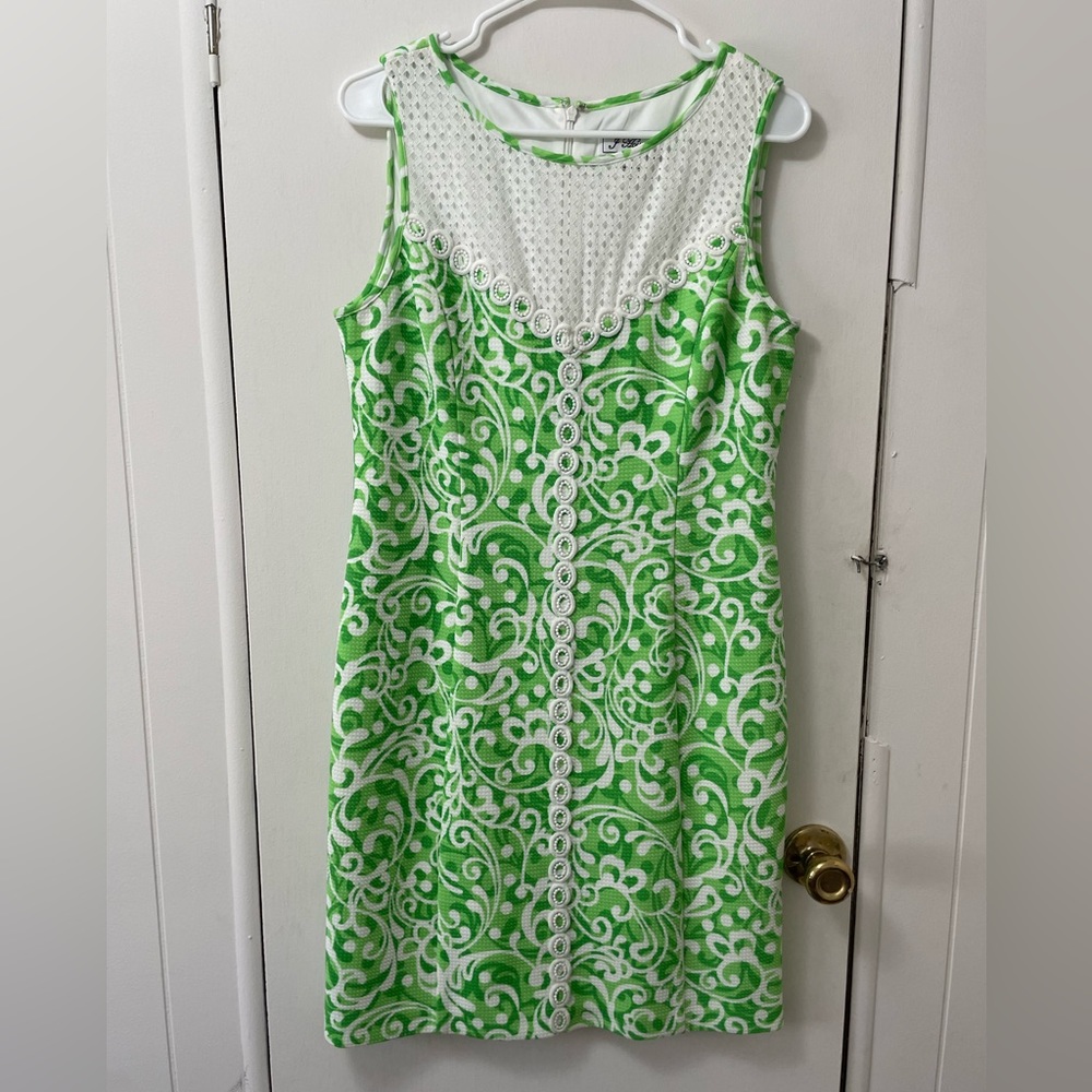 J Howard dress, size 10, like new condition, green and white